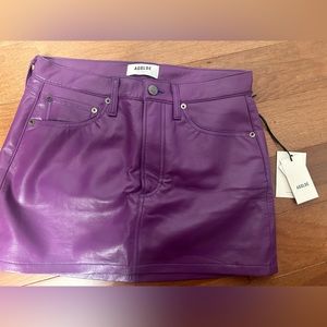 Aritiza Purple Leather Skirt NWT